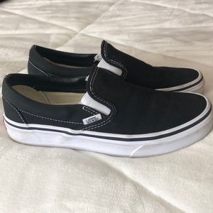 Black Low Top Slip On Vans
